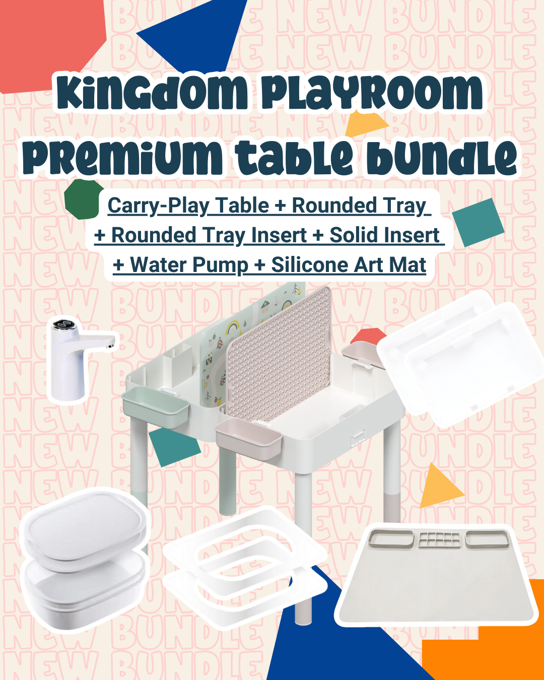 BUNDLE *NEW Premium 2025* Kingdom Playroom Carry Play Kids Table