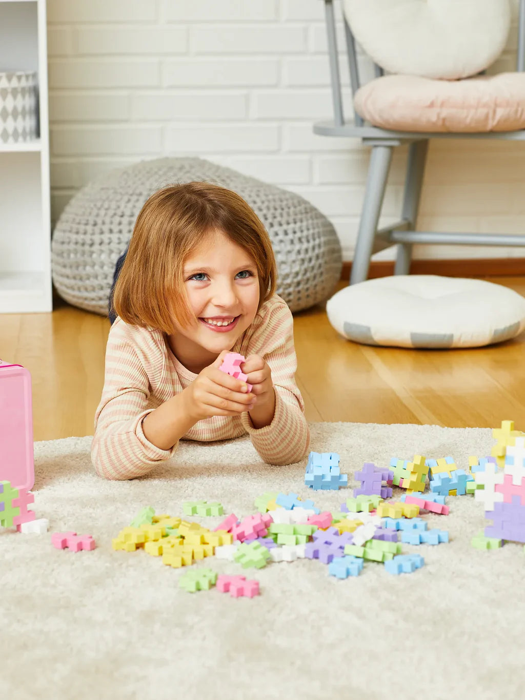 PLUS PLUS BIG Suitcase Pink 70pcs - Bueno Blocks