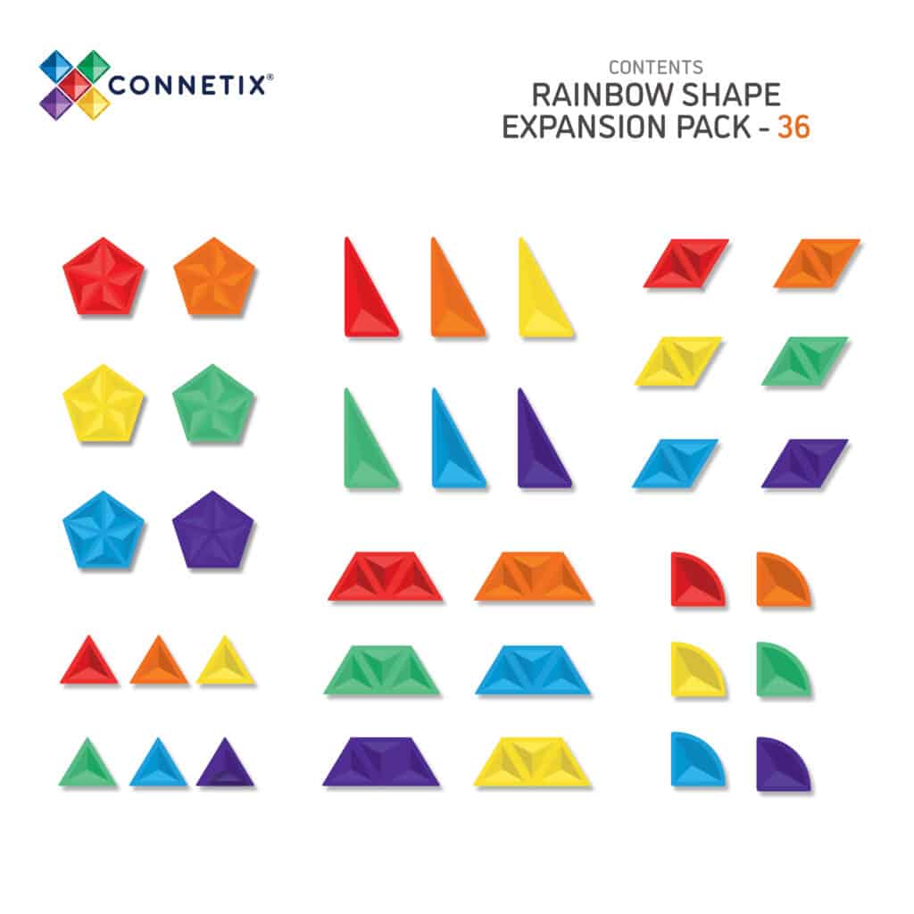 CONNETIX Rainbow Shape Expansion Pack 36pc
