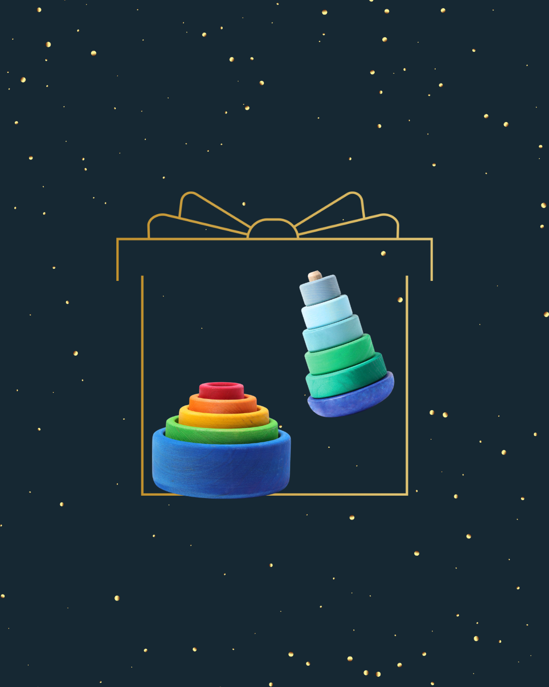 {1-3yo} Grimm's Set of Bowls + Wobbly Stacking Tower