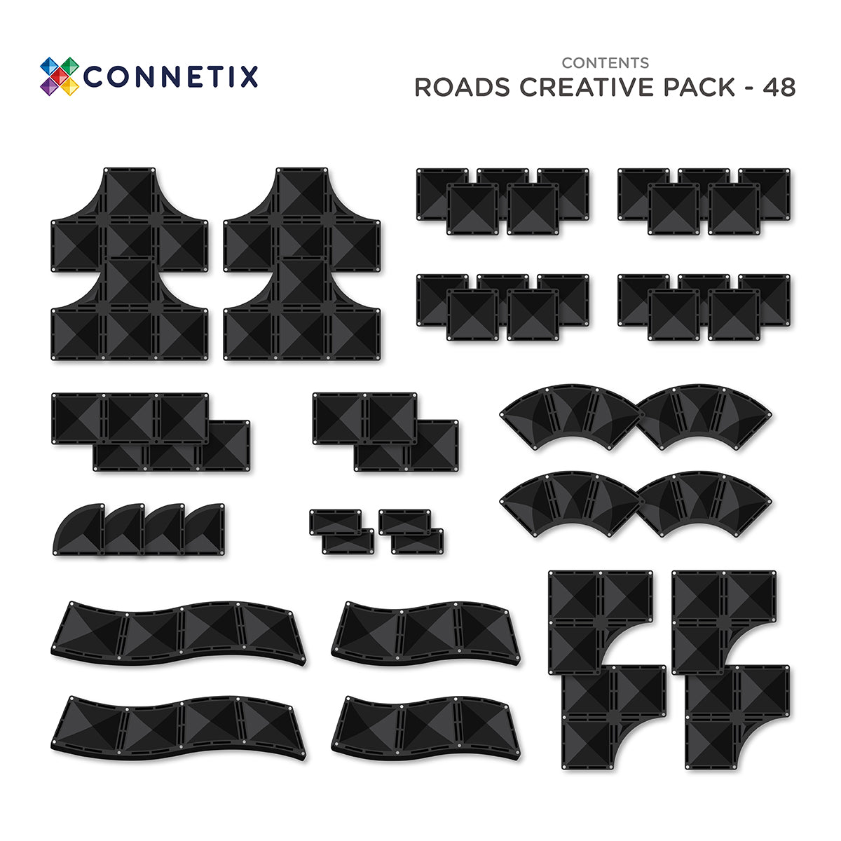CONNETIX Roads Creative Pack 48pc - Bueno Blocks