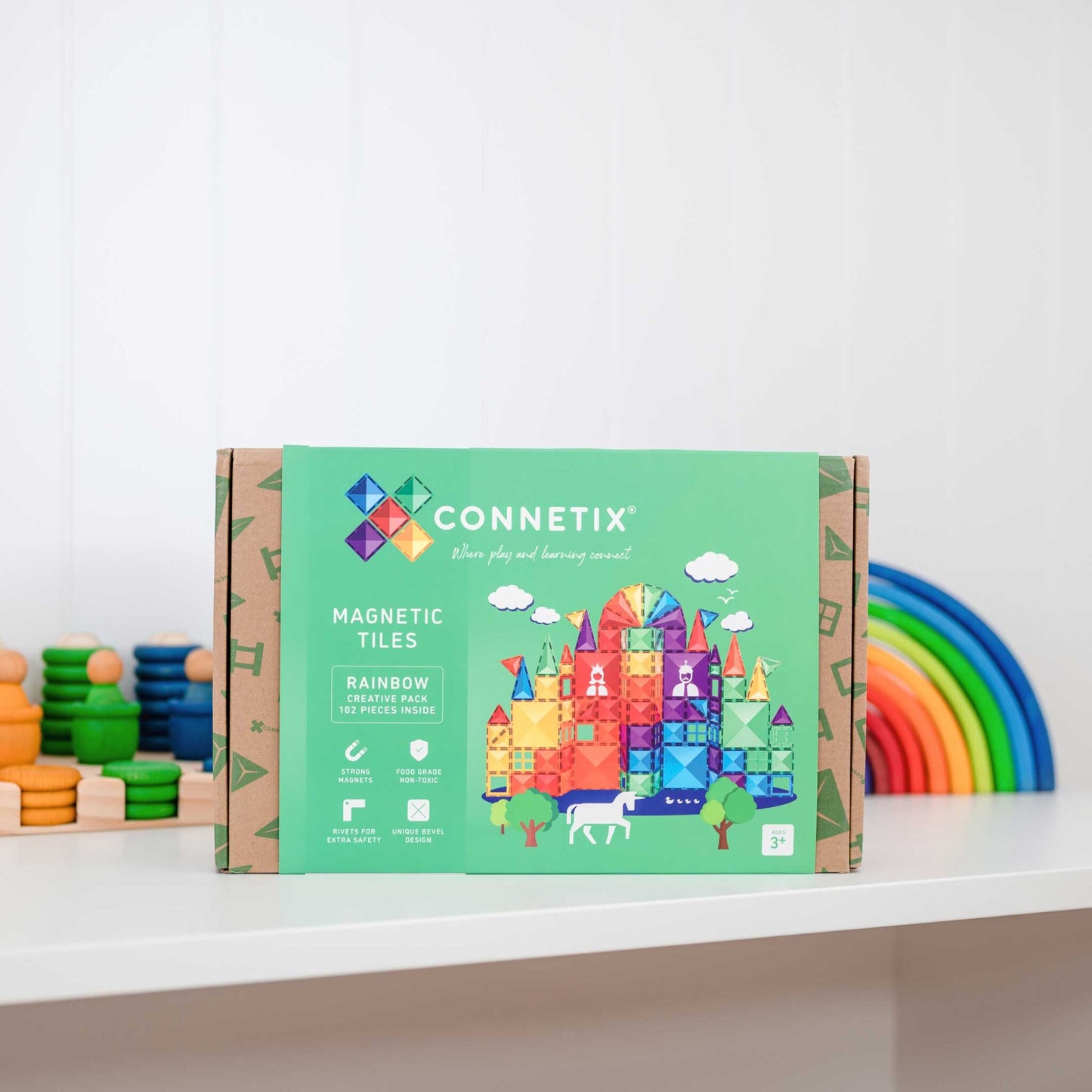 Connetix Tiles Rainbow Creative Pack 102 pc - Bueno Blocks