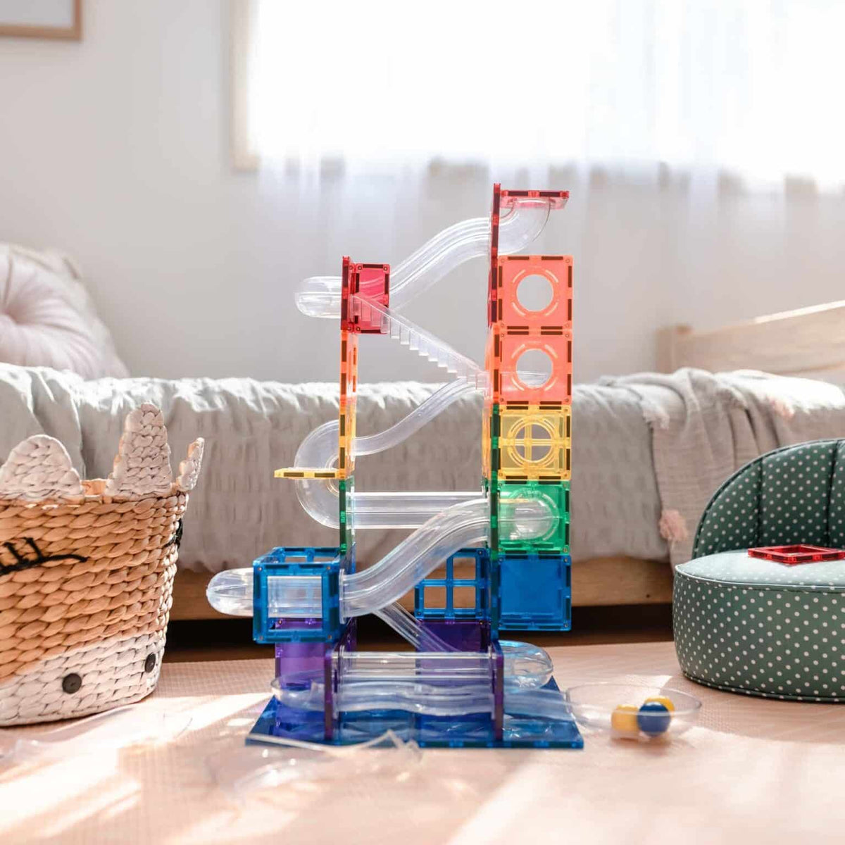 CONNETIX Rainbow Ball Run Pack 92pc - Bueno Blocks