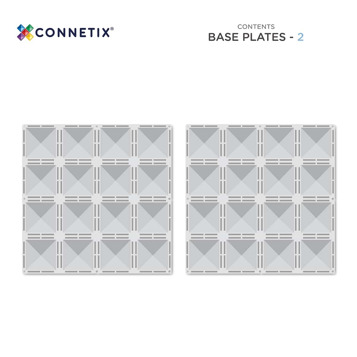 Connetix Tiles 2 Piece Clear Base Plate Pack