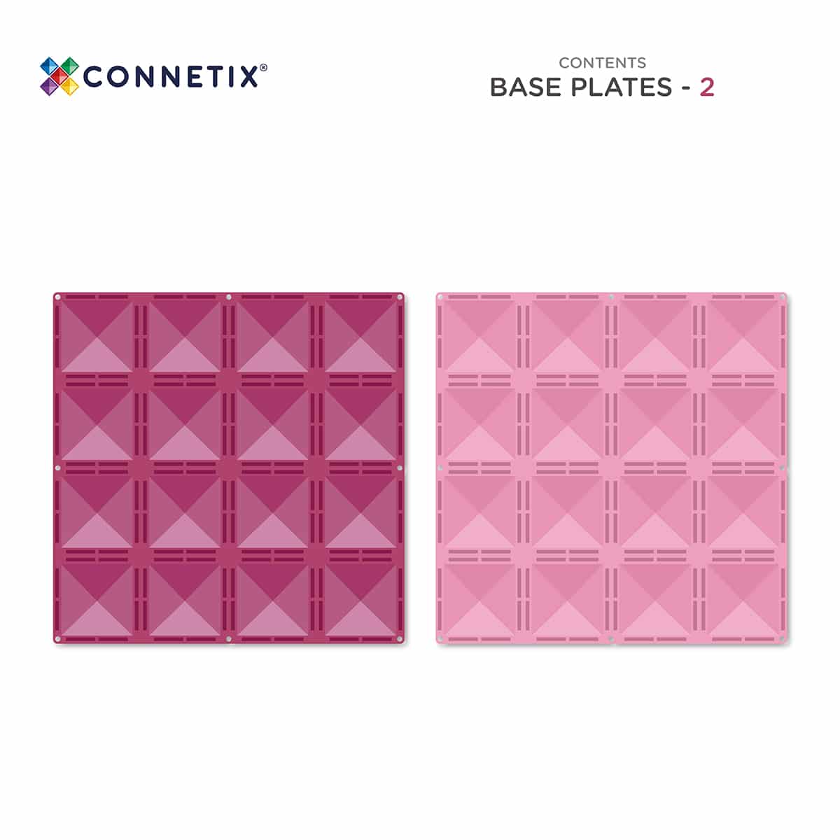 Connetix Tiles 2 Piece Base Plate Pink & Berry Pack