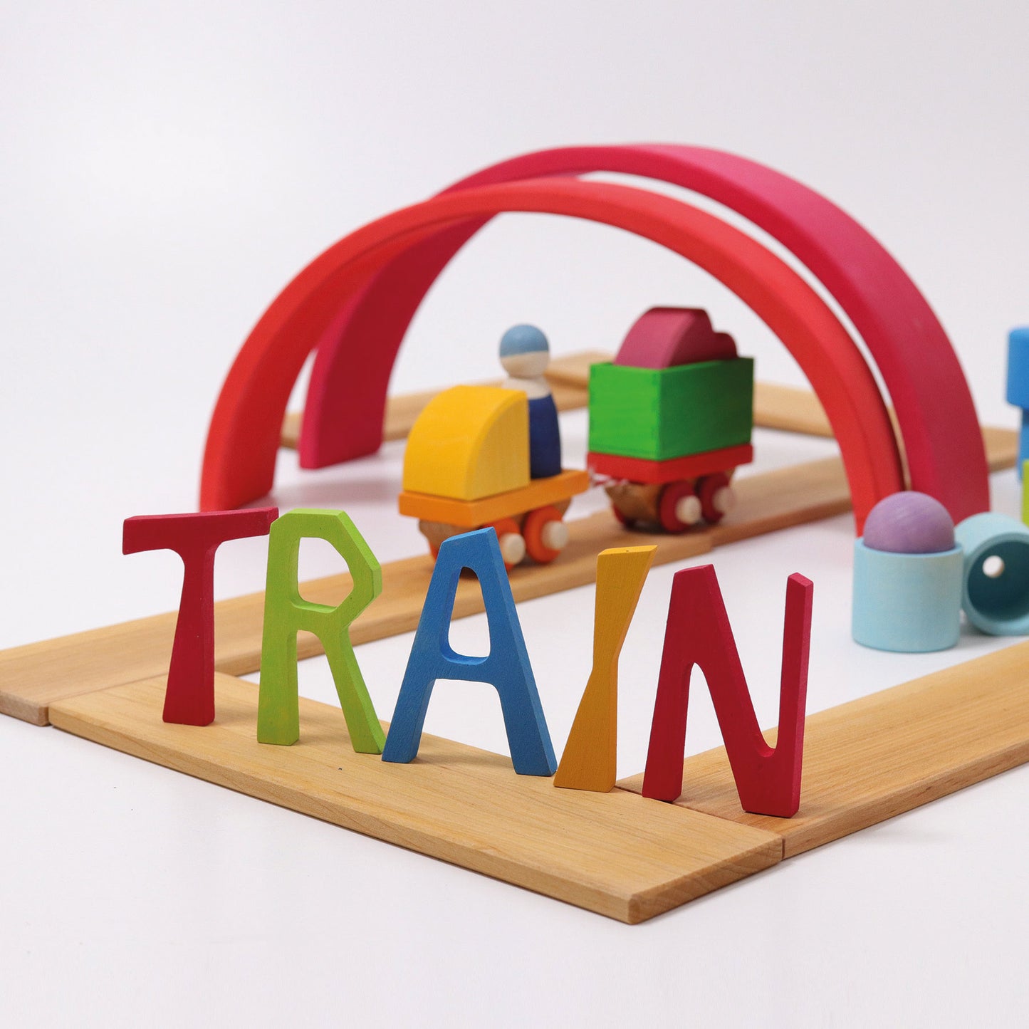 Grimm's Building Set Wooden Train - Bueno Blocks