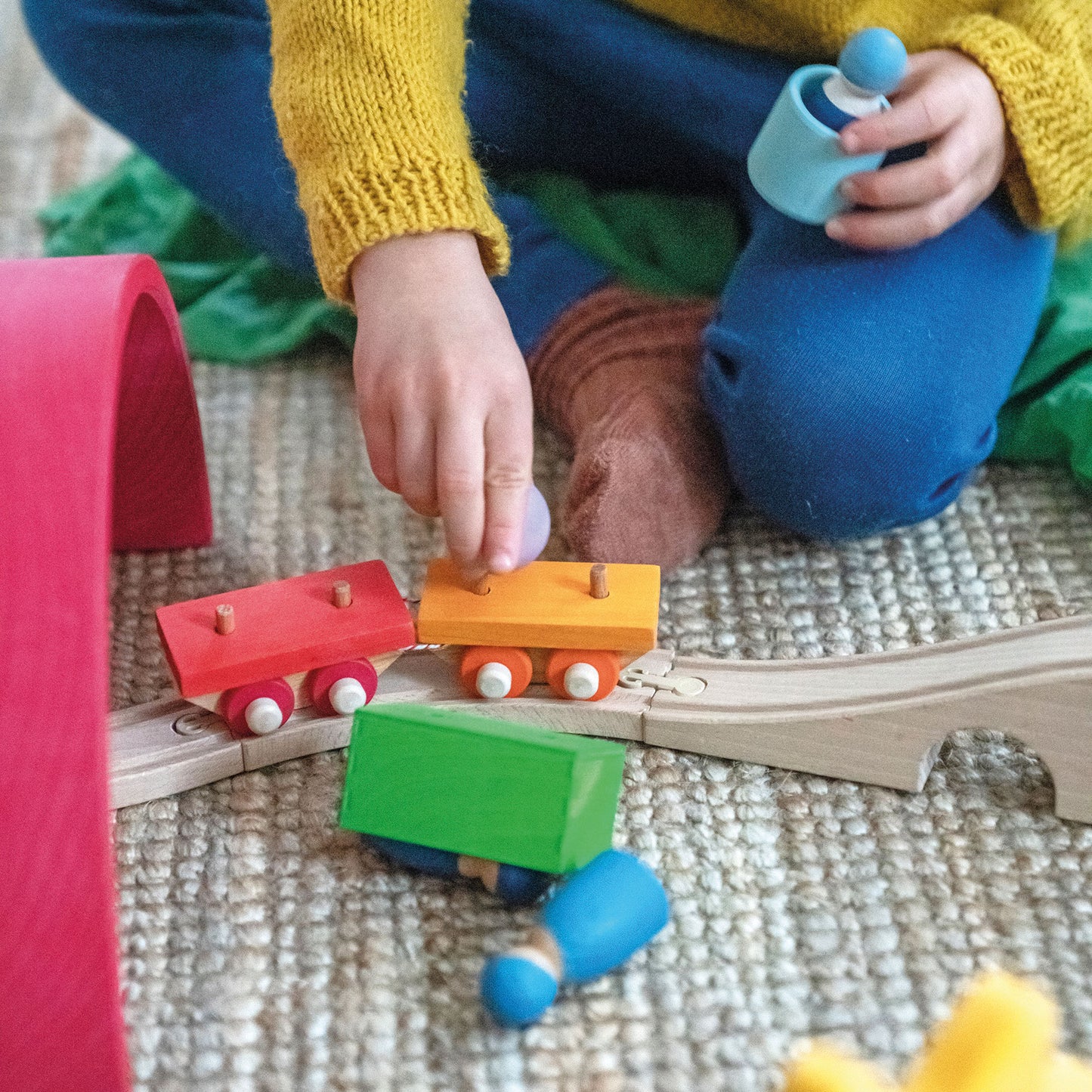 Grimm's Building Set Wooden Train - Bueno Blocks