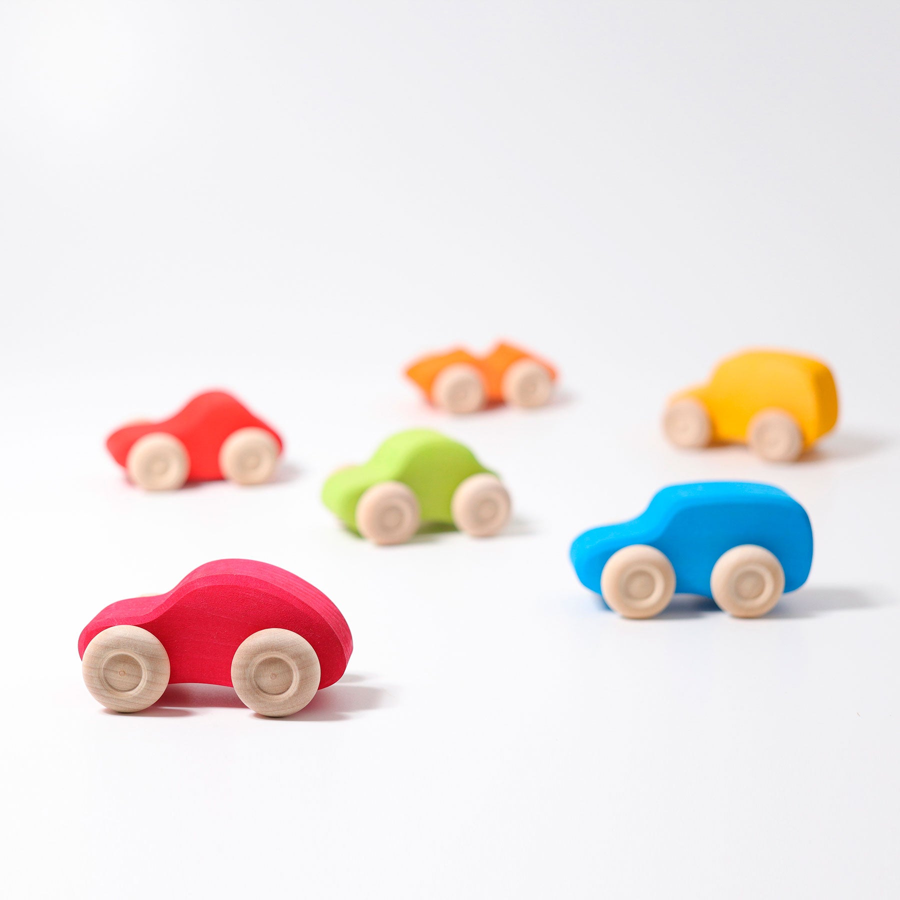 Grimm's Coloured Wooden Cars - Bueno Blocks