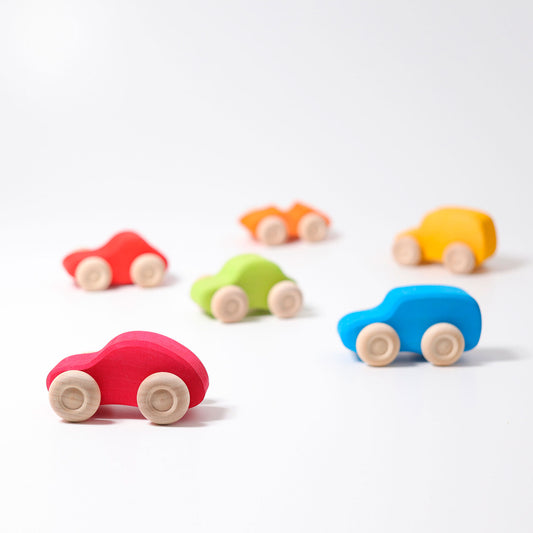 Grimm's Coloured Wooden Cars - Bueno Blocks