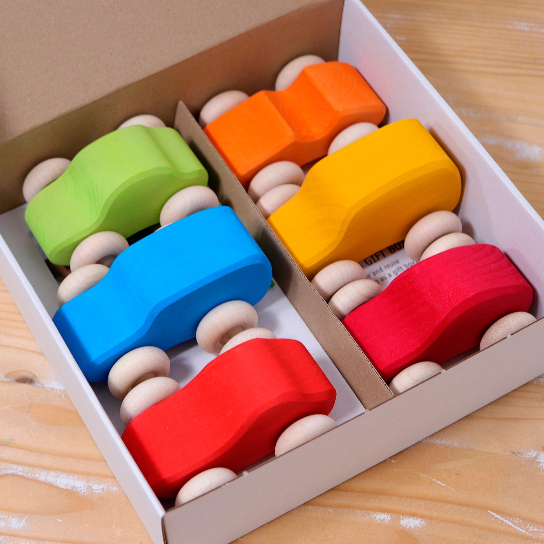 Grimm's Coloured Wooden Cars - Bueno Blocks