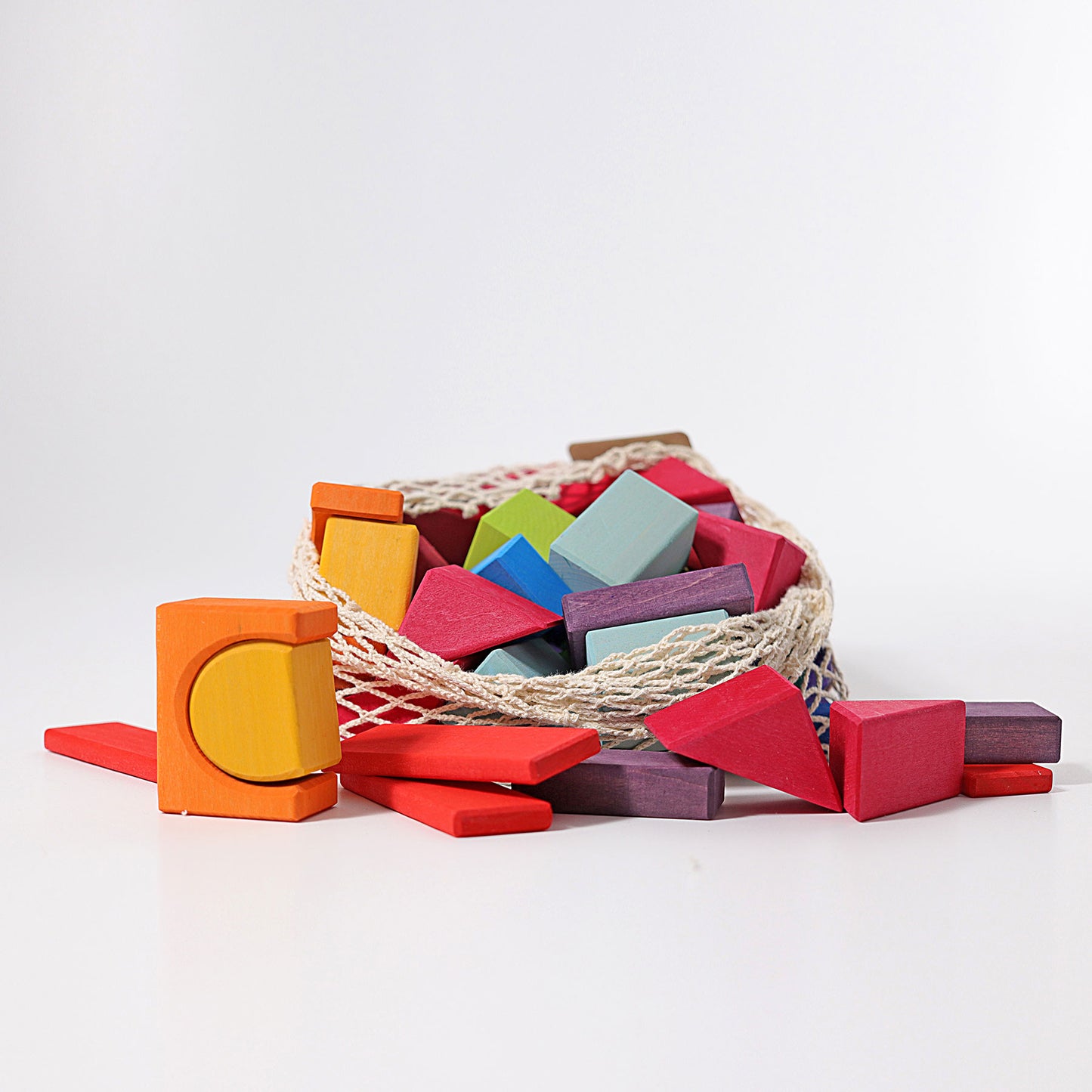 Grimm's 60 Coloured Geo-Blocks Malaysia - Bueno Blocks