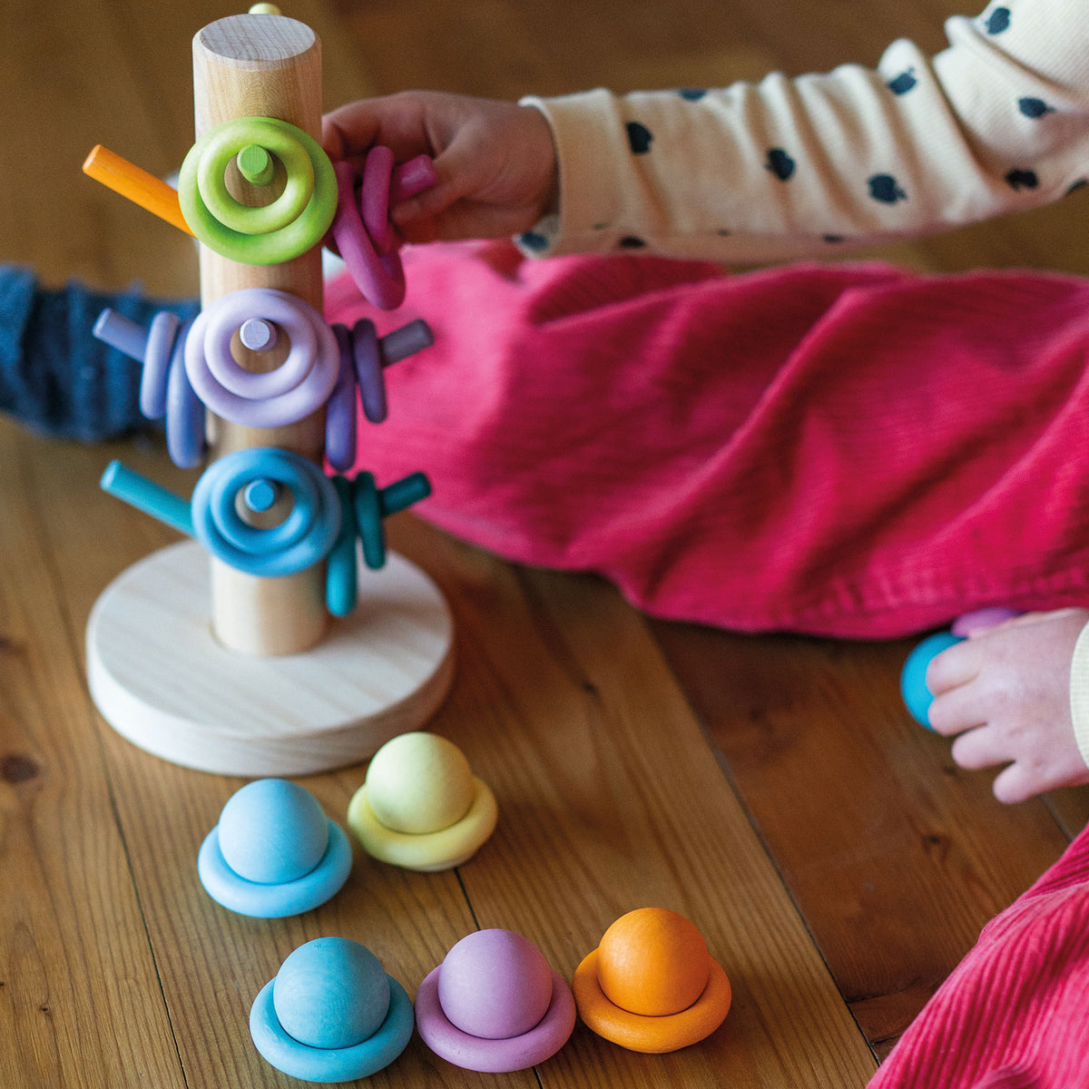 Grimm's Sorting Helper Building Rings Pastel - Bueno Blocks