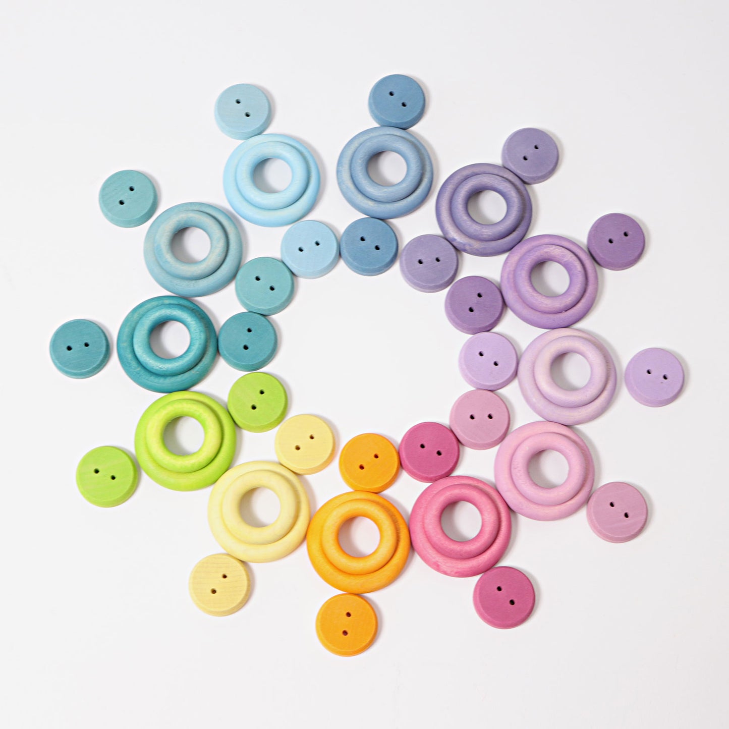 Grimm's Building Rings Pastel - Bueno Blocks