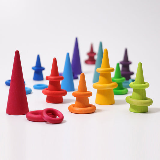 Grimm's Building Rings Rainbow - Bueno Blocks