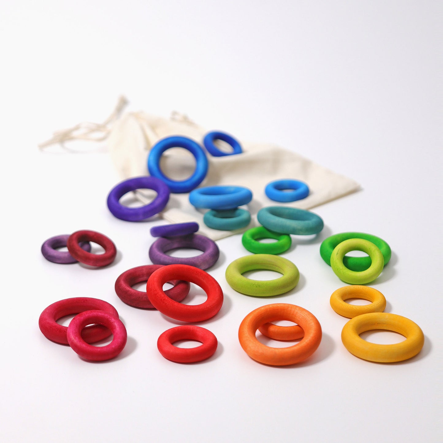 Grimm's Building Rings Rainbow - Bueno Blocks