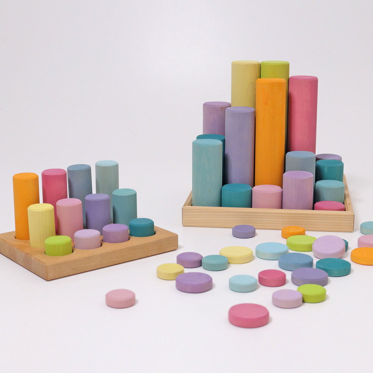 Grimm's Large Building Rollers Pastel - Bueno Blocks