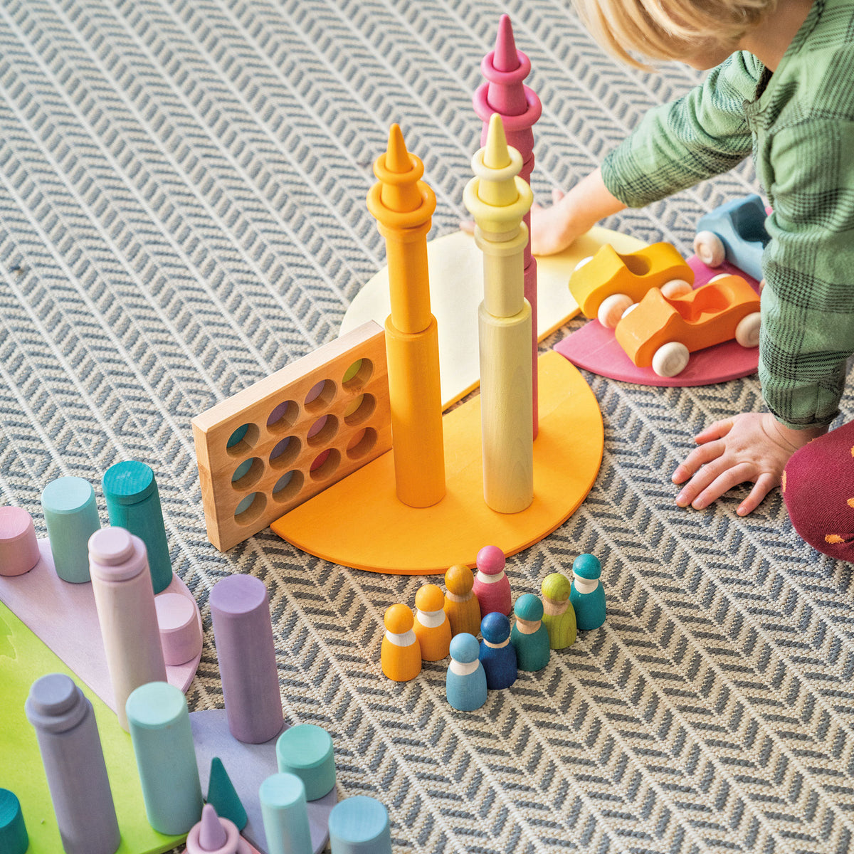 Grimm's Large Building Rollers Pastel - Bueno Blocks