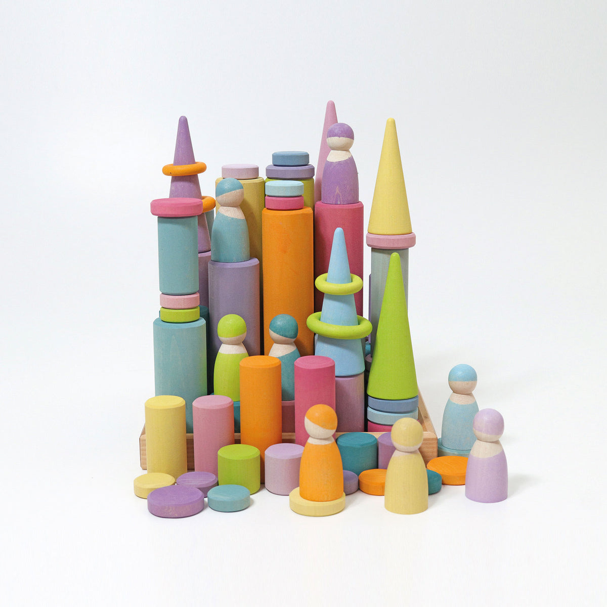 Grimm's Large Building Rollers Pastel - Bueno Blocks