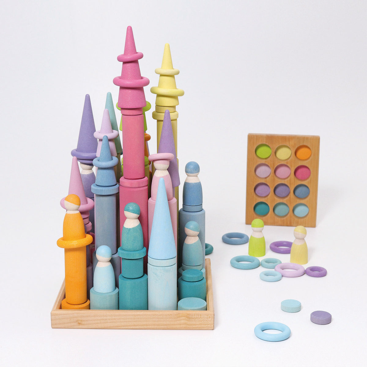 Grimm's Large Building Rollers Pastel - Bueno Blocks