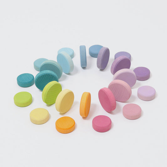 Grimm's Wooden Pastel Coins - Bueno Blocks