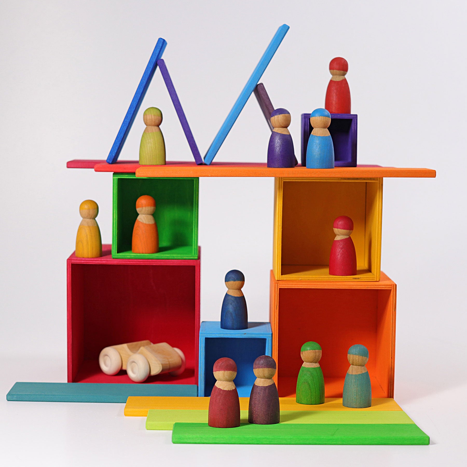 Grimm's Large Set of Boxes Rainbow - Bueno Blocks