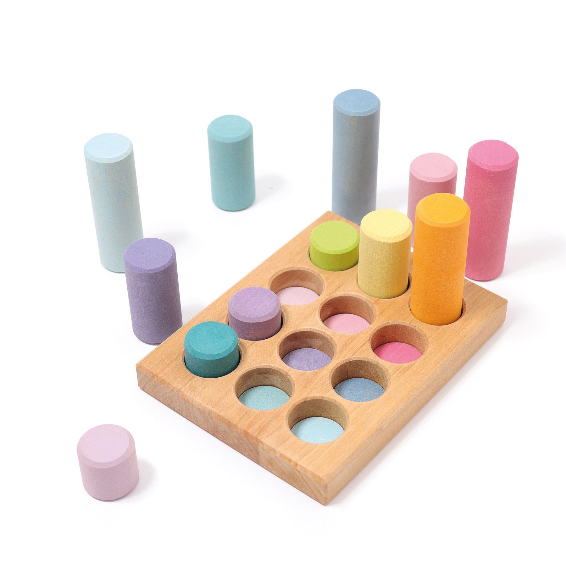 Grimm's Stacking Game Small Pastel Rollers - Bueno Blocks