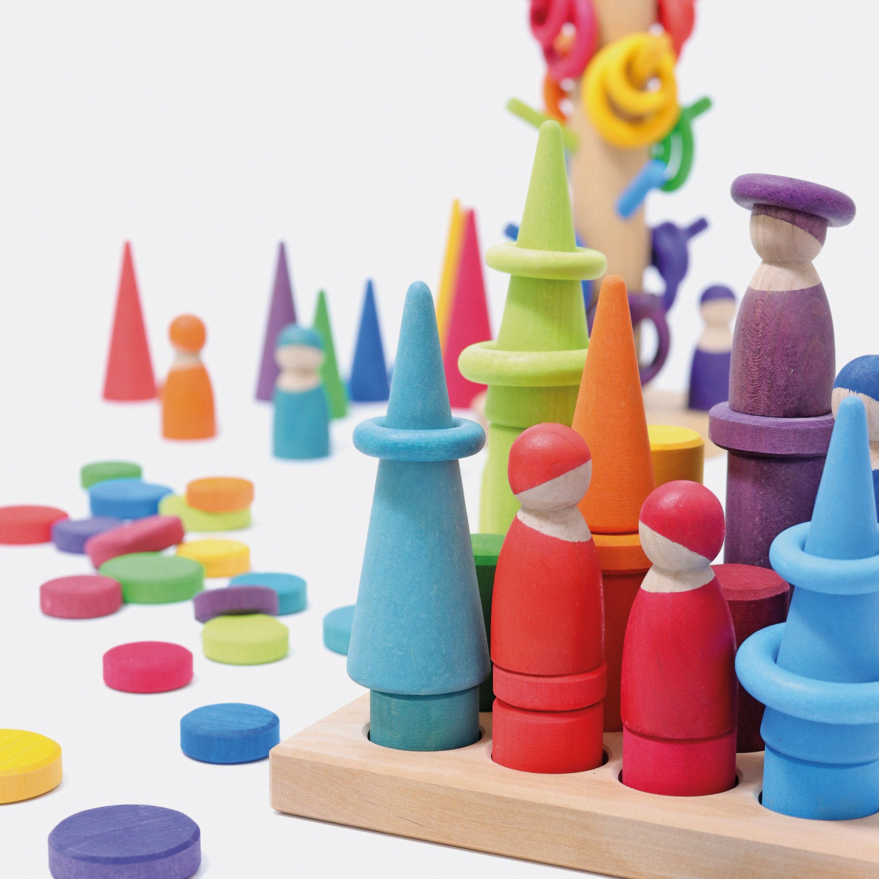 Grimm's Stacking Game Small Rainbow Rollers - Bueno Blocks