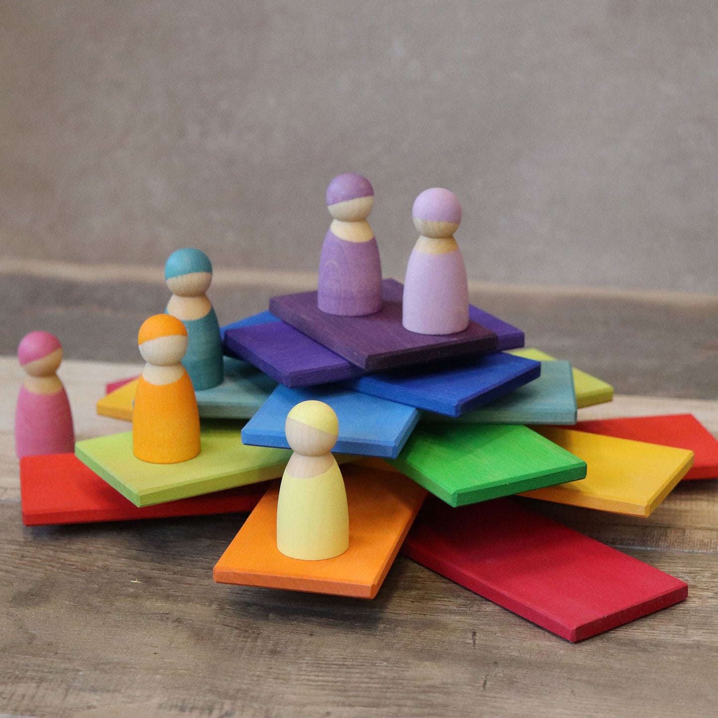 Grimm's Rainbow Building Boards - Bueno Blocks