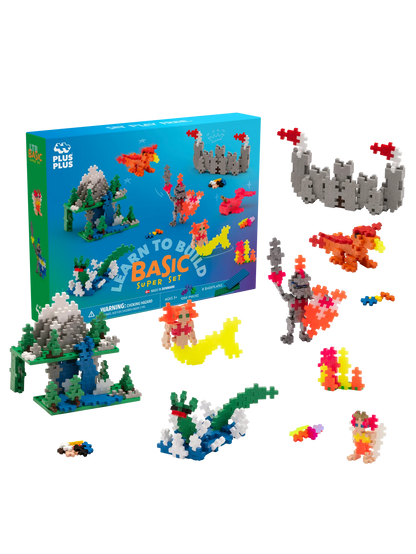 PLUS PLUS Learn to Build Super Set Basic 1200pcs - Bueno Blocks