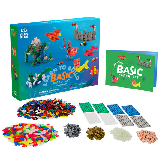 PLUS PLUS Learn to Build Super Set Basic 1200pcs