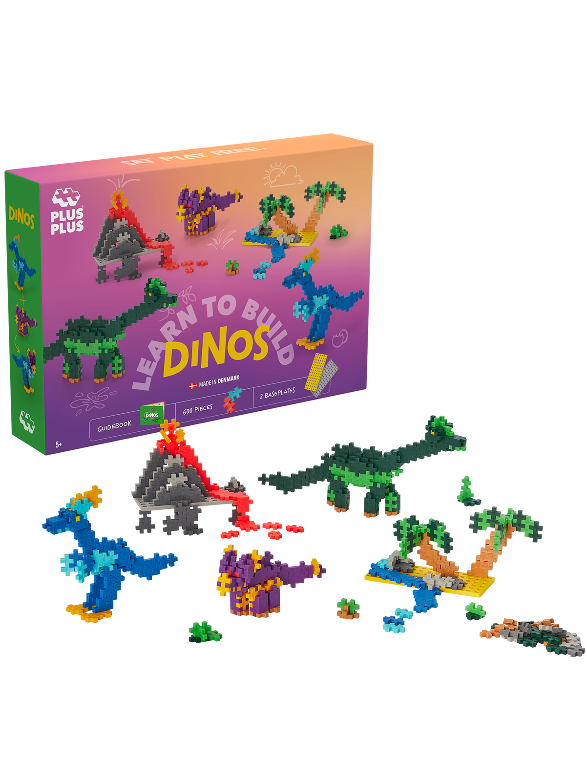 PLUS PLUS Learn to Build Dinosaurs 600pcs - Bueno Blocks