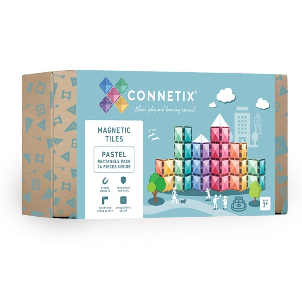 [Preorder ETA Nov/Dec 2023] Connetix Tiles Pastel Rectangle Pack 24 pc