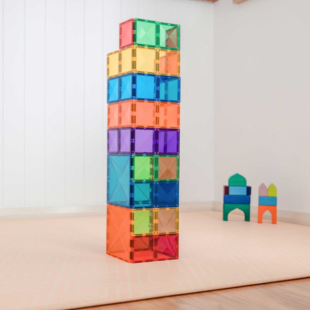 Connetix Tiles Rainbow Square Pack 42 pc - Bueno Blocks