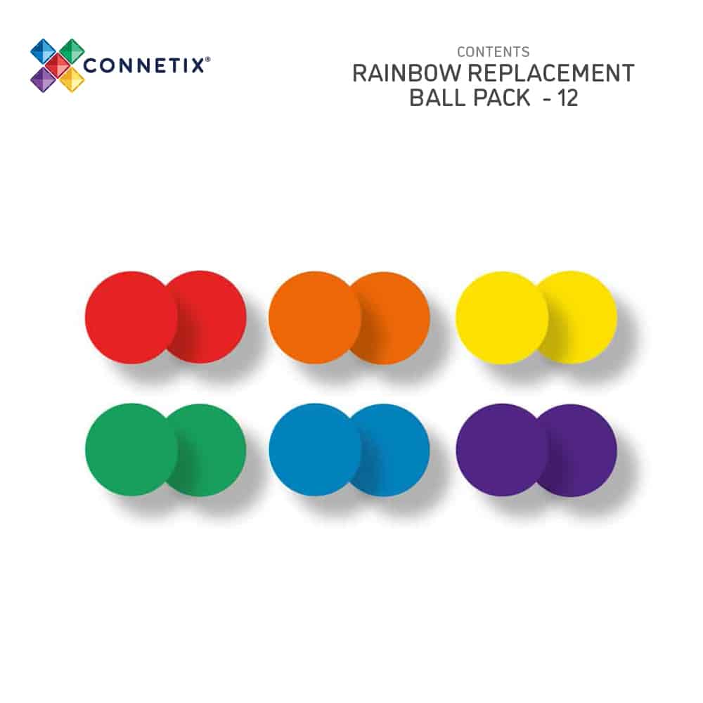 Connetix Tiles 12 Rainbow Replacement Ball Pack