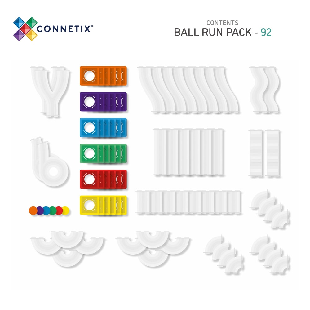 Connetix Tiles 92 Pieces Ball Run Pack
