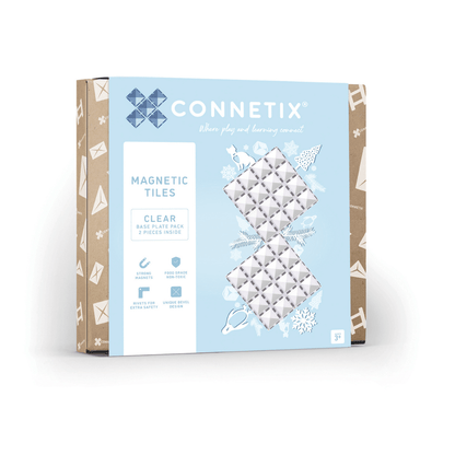 Connetix Tiles 2 Piece Clear Base Plate Pack