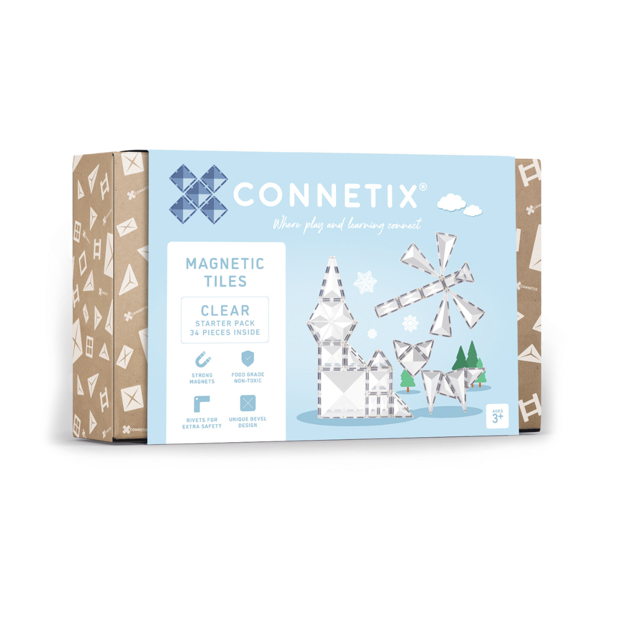 Connetix Tiles 34 Piece Clear Pack