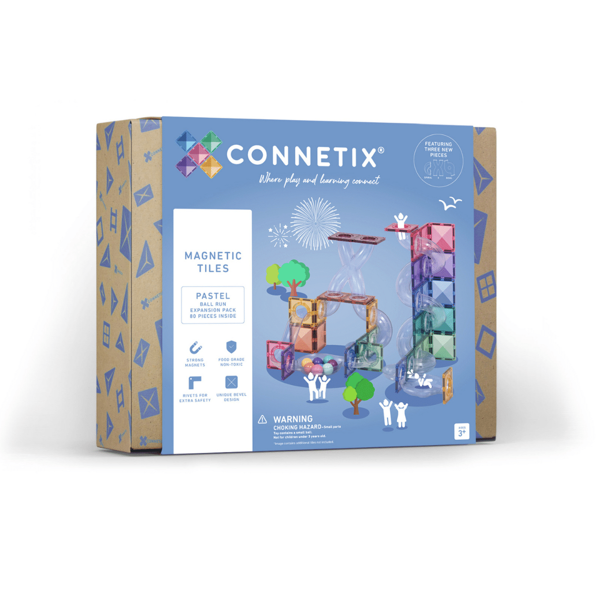Connetix Tiles 80 Piece Pastel Ball Run Expansion Pack