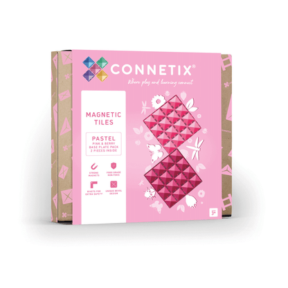 Connetix Tiles 2 Piece Base Plate Pink & Berry Pack