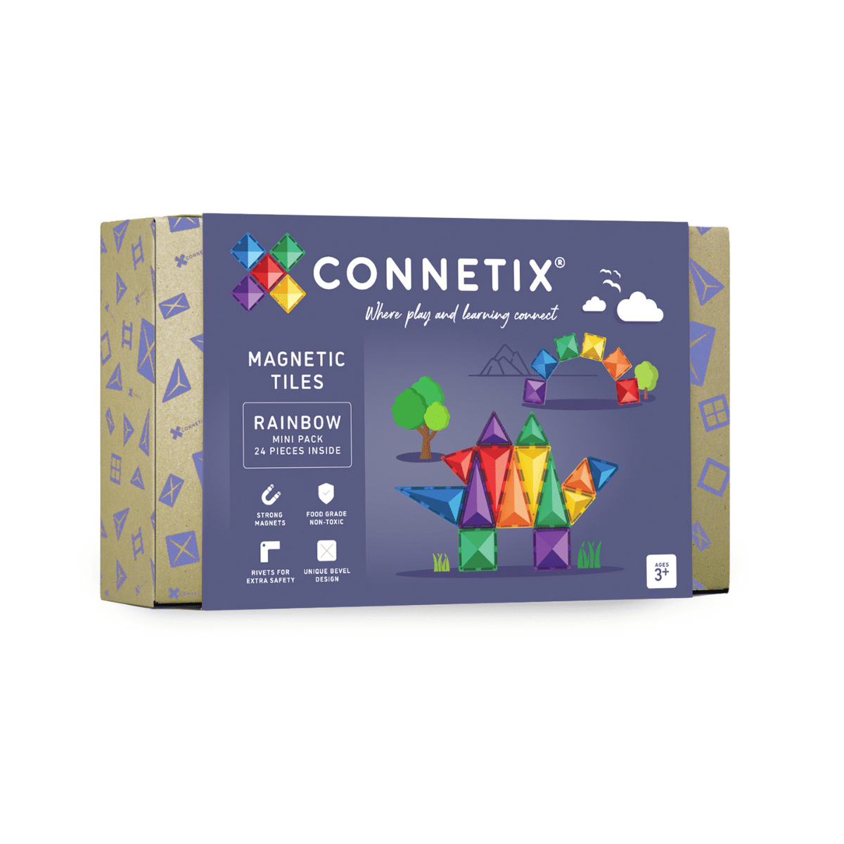 Connetix Tiles 24 Pieces Rainbow Mini Pack