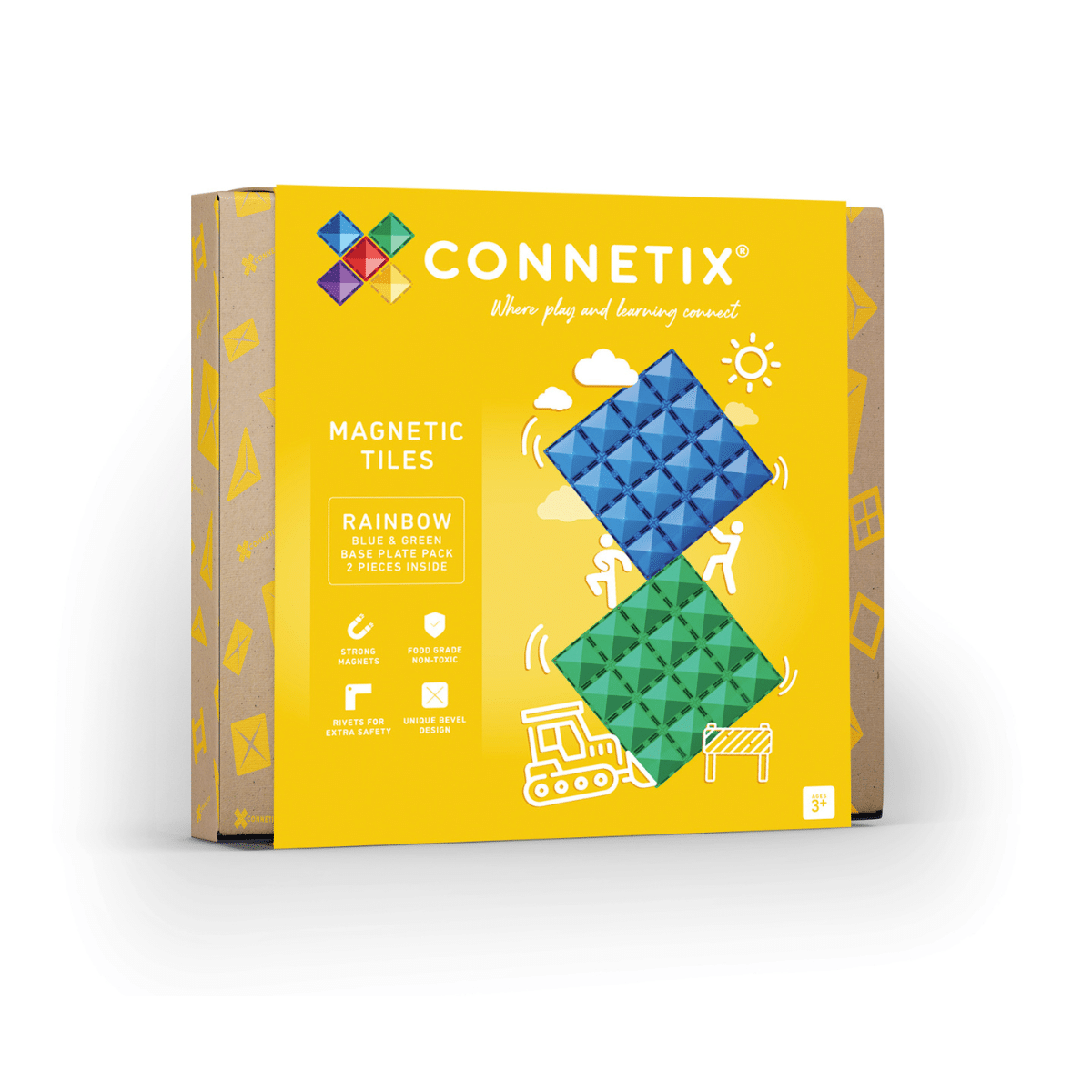 Connetix Tiles 2 Piece Base Plate Pack - Bueno Blocks