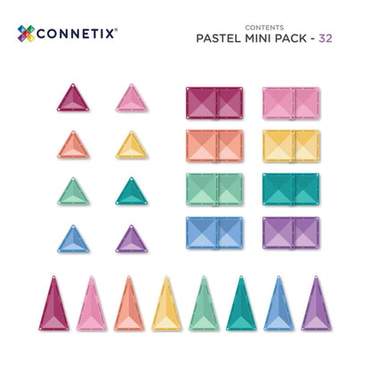 Connetix Tiles 32 Pieces Pastel Mini Pack
