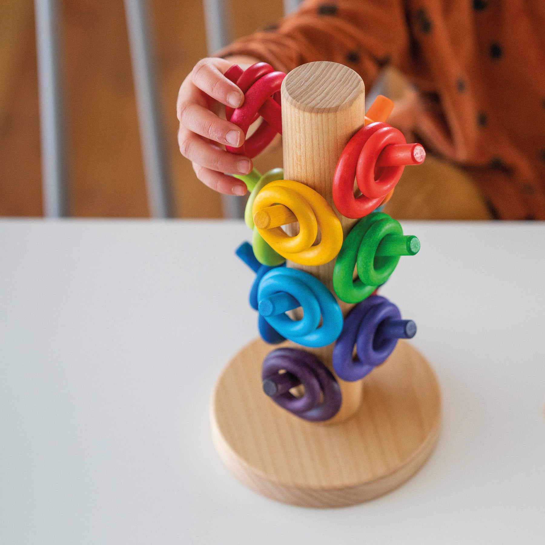 Grimm's Sorting Helper Building Rings Rainbow - Bueno Blocks