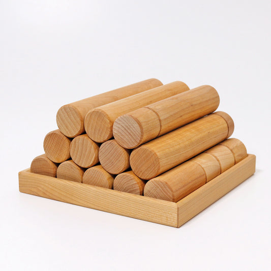 Grimm's Large Building Rollers Natural - Bueno Blocks