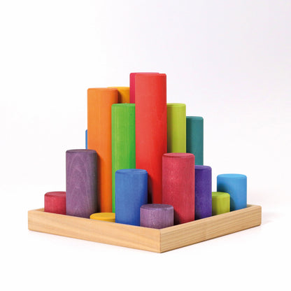 Grimm's Large Building Rollers Rainbow - Bueno Blocks