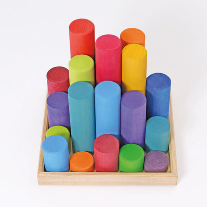 Grimm's Large Building Rollers Rainbow - Bueno Blocks