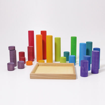 Grimm's Large Building Rollers Rainbow - Bueno Blocks