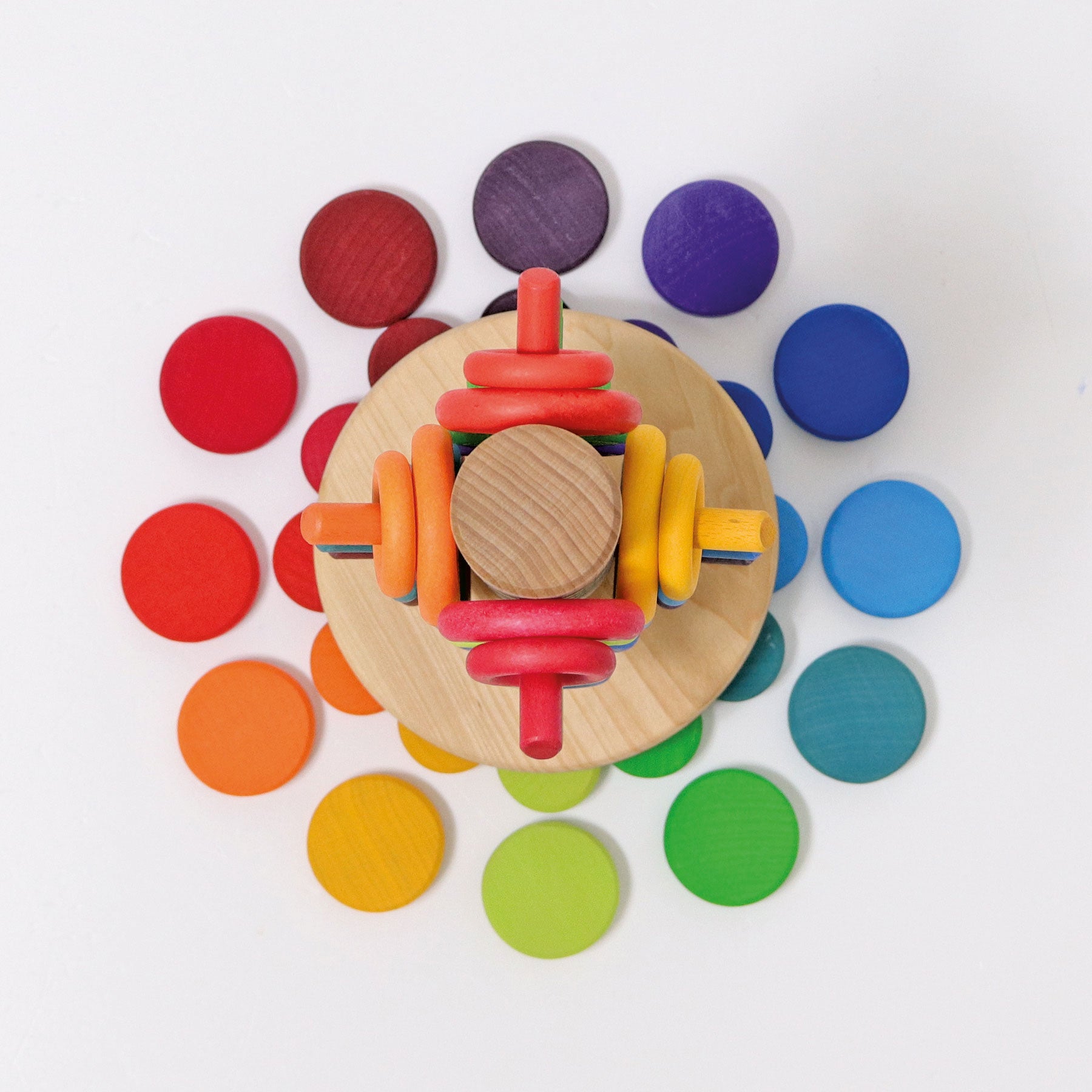 Grimm's Wooden Rainbow Coins - Bueno Blocks