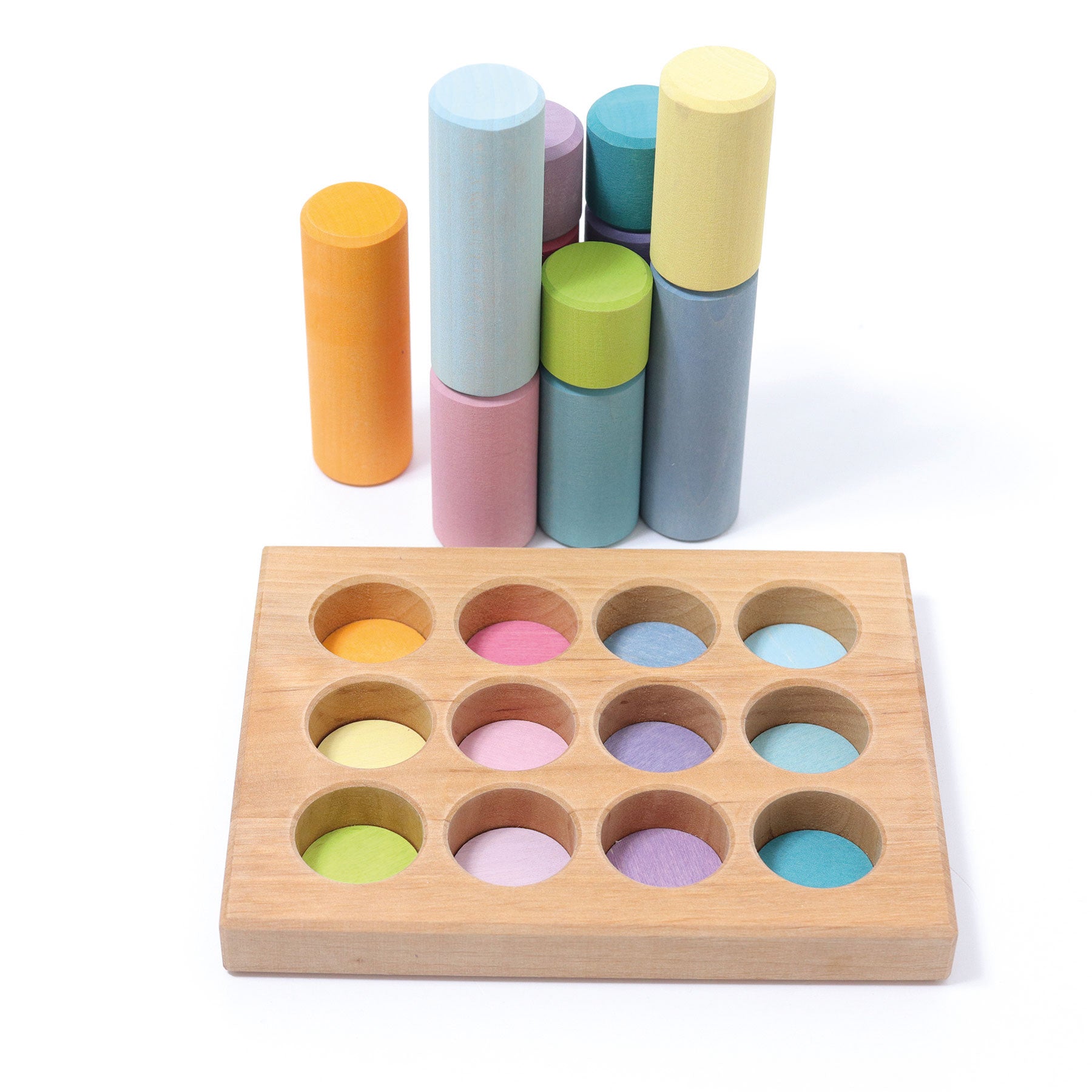 Grimm's Stacking Game Small Pastel Rollers - Bueno Blocks