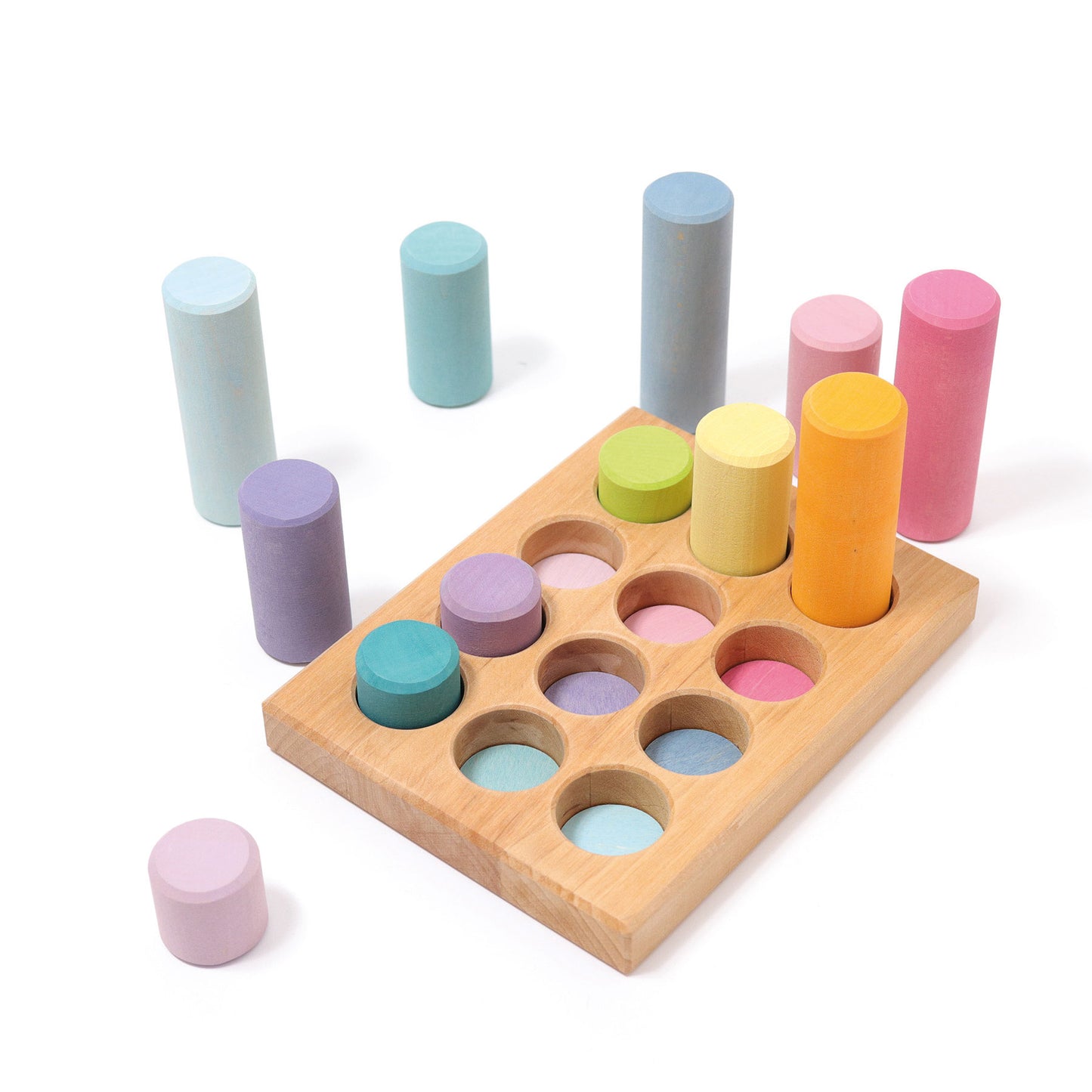 Grimm's Stacking Game Small Pastel Rollers - Bueno Blocks
